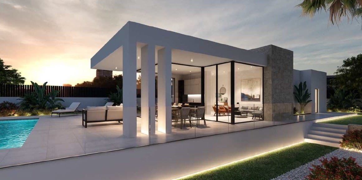 Nieuwbouw villa met 3 slaapkamers en uitzicht op zee in Dénia