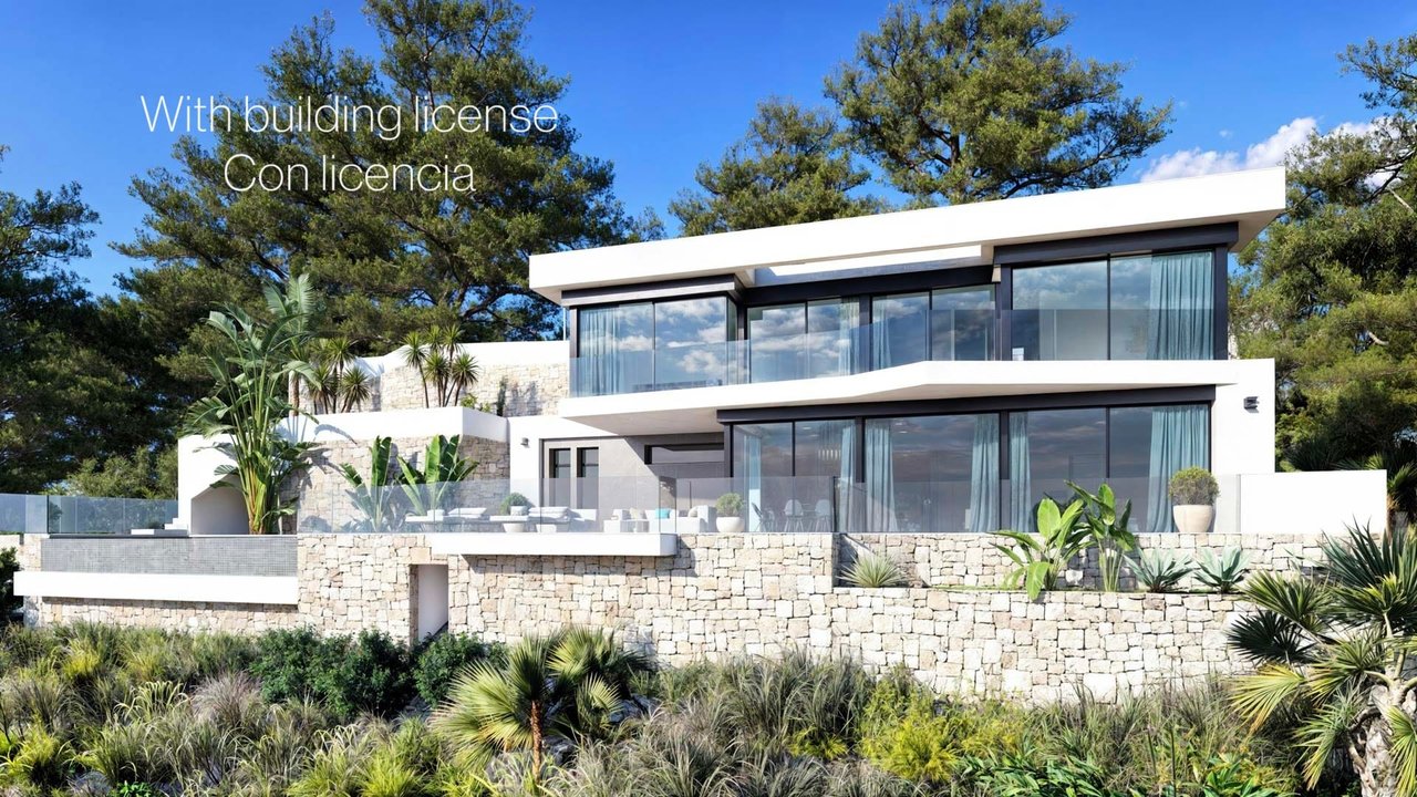 4552BEN Luxurious villa with sea views and building license for sale in Raco de Galeno