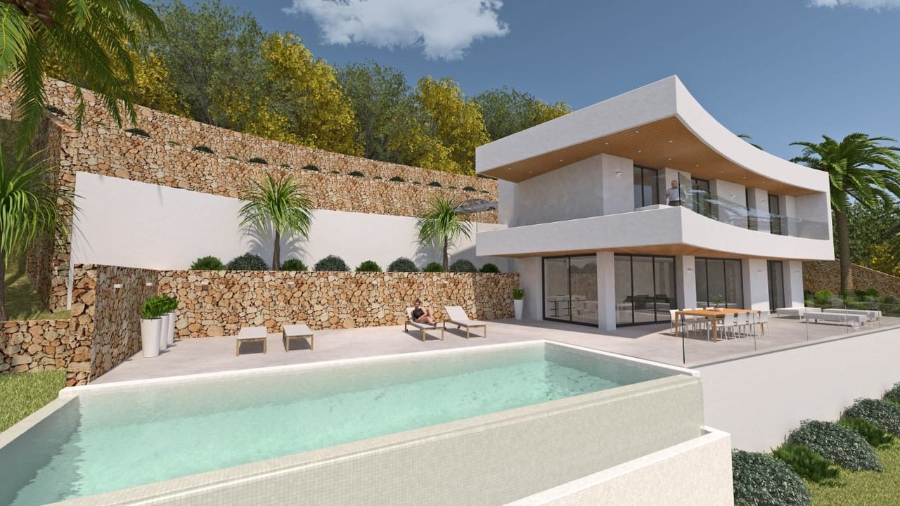 3382JAV Chalet de nueva construcción con vistas al mar en venta en Javea