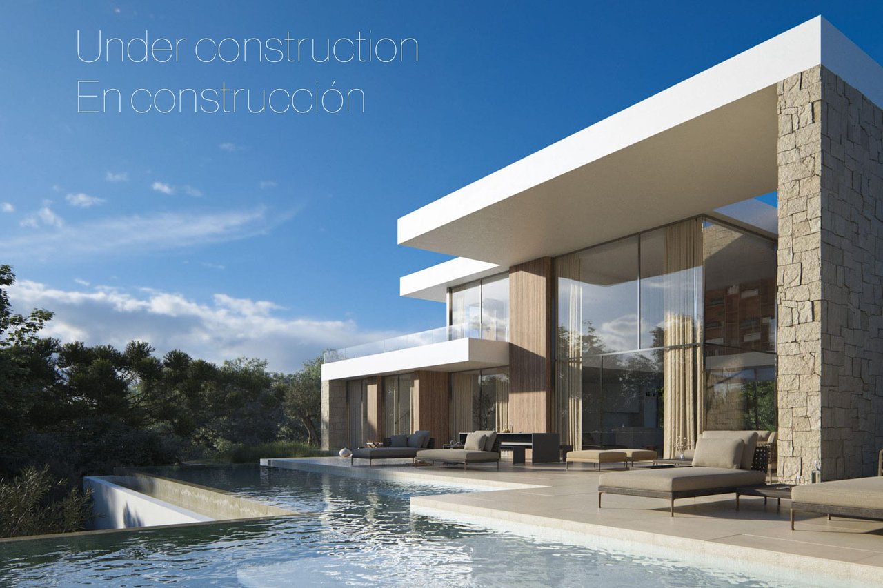 8300MOR Villa moderna en construcción con vistas panorámicas al mar a al venta en Moraira.