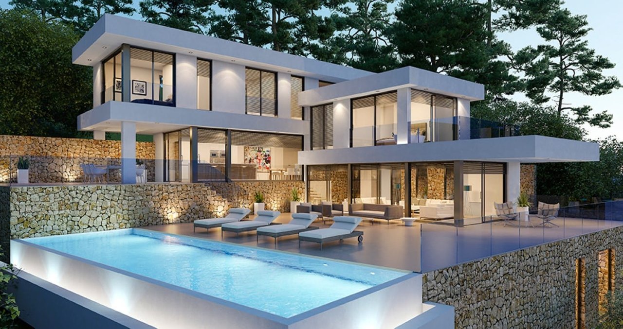 6295JAV Prachtige nieuwbouw villa met zeezicht te koop in Javea