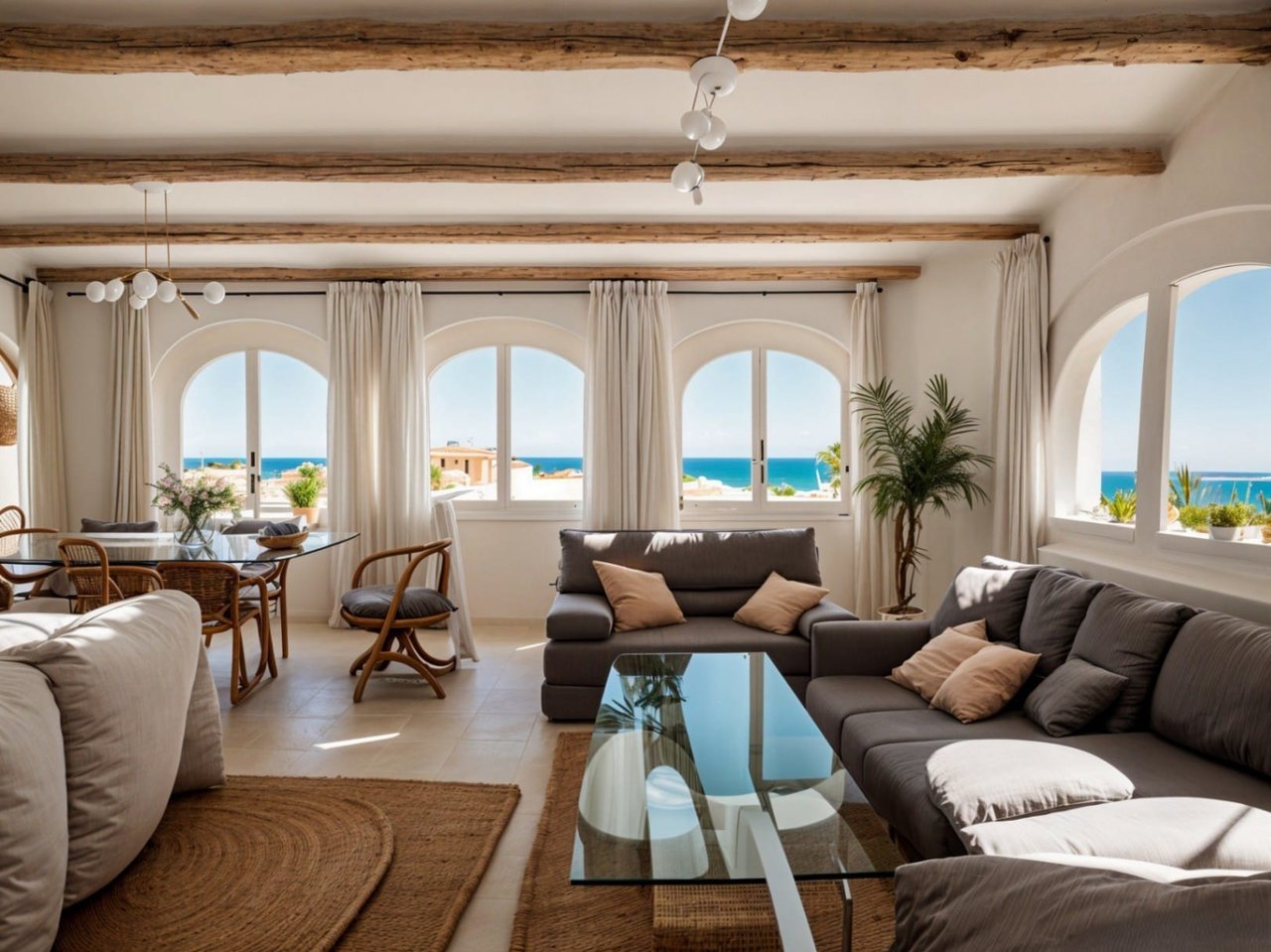 Villa de tres habitaciones, apartamento de invitados y vistas al mar en el Montgó, Dénia