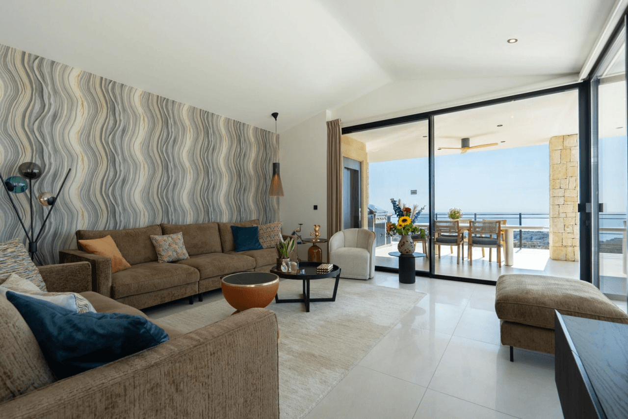 Villa de lujo mediterránea con vistas panorámicas al mar en venta en Benissa