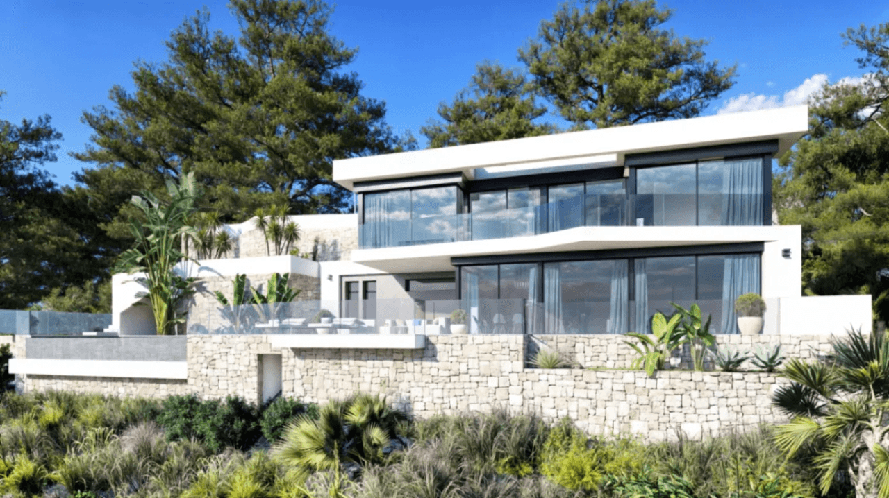 Villa de nueva construcción con licencia de obra y vistas al mar en Racó del Galeno, Benissa