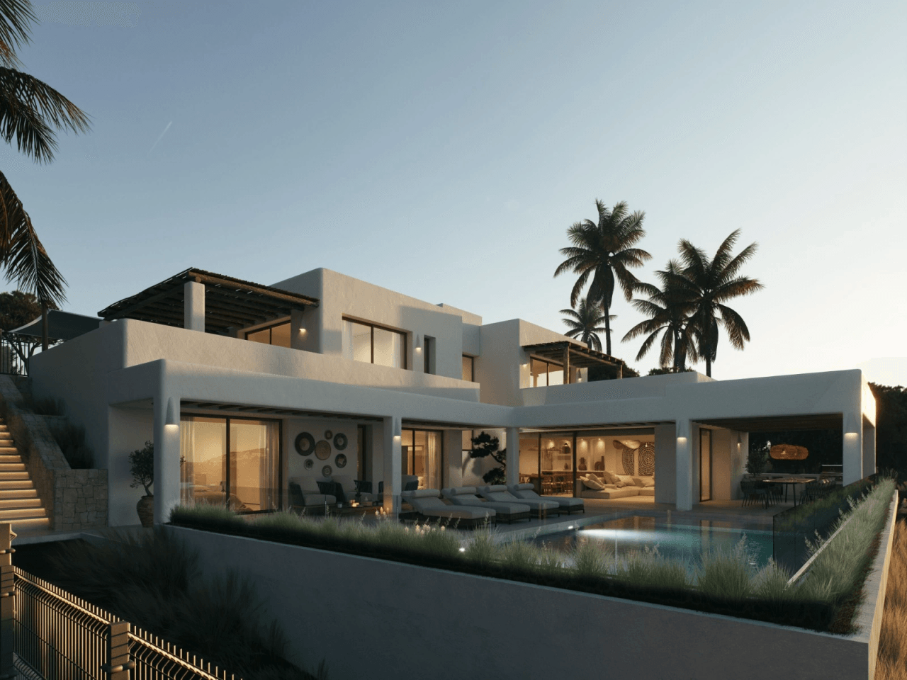 Villa neuve de style Ibiza en construction à vendre à La Sabatera, Moraira