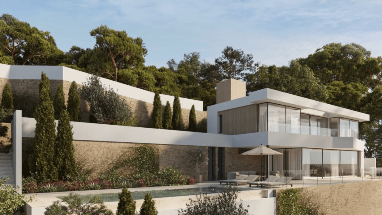 Villa de nueva construcción con licencia de obra y vistas al mar en Racó del Galeno, Benissa