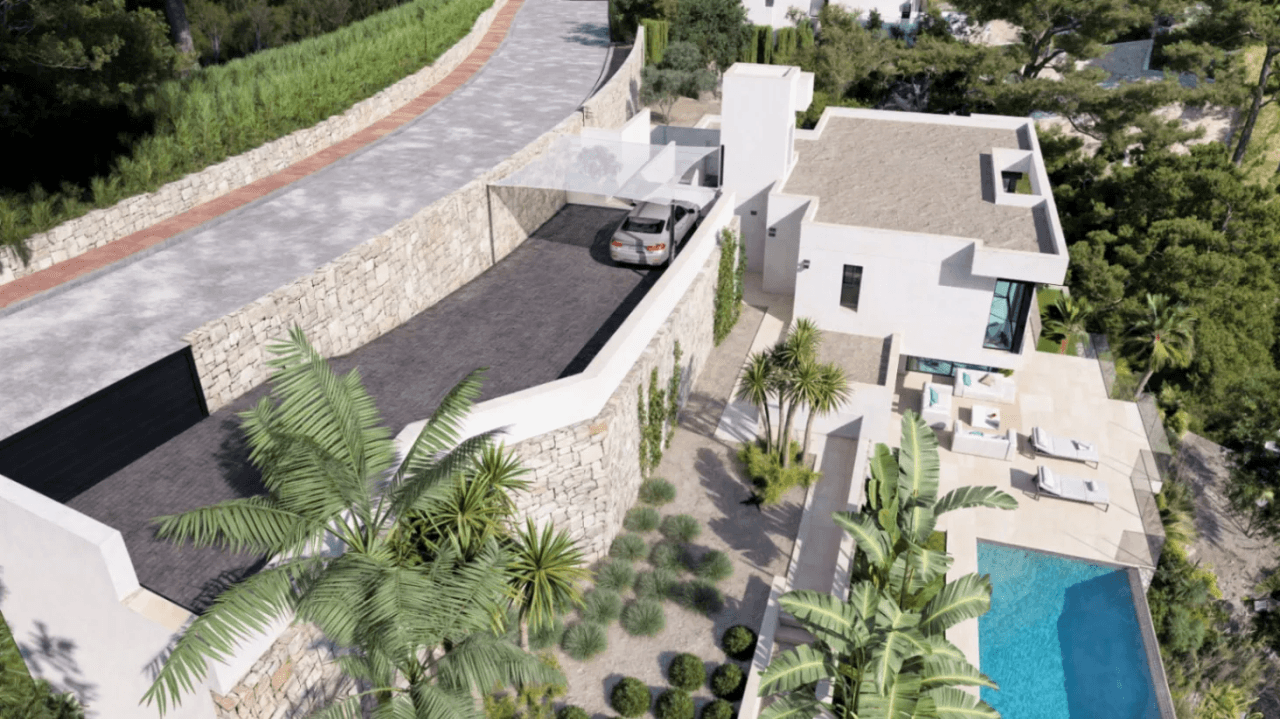 Villa de nueva construcción con licencia de obra y vistas al mar en Racó del Galeno, Benissa