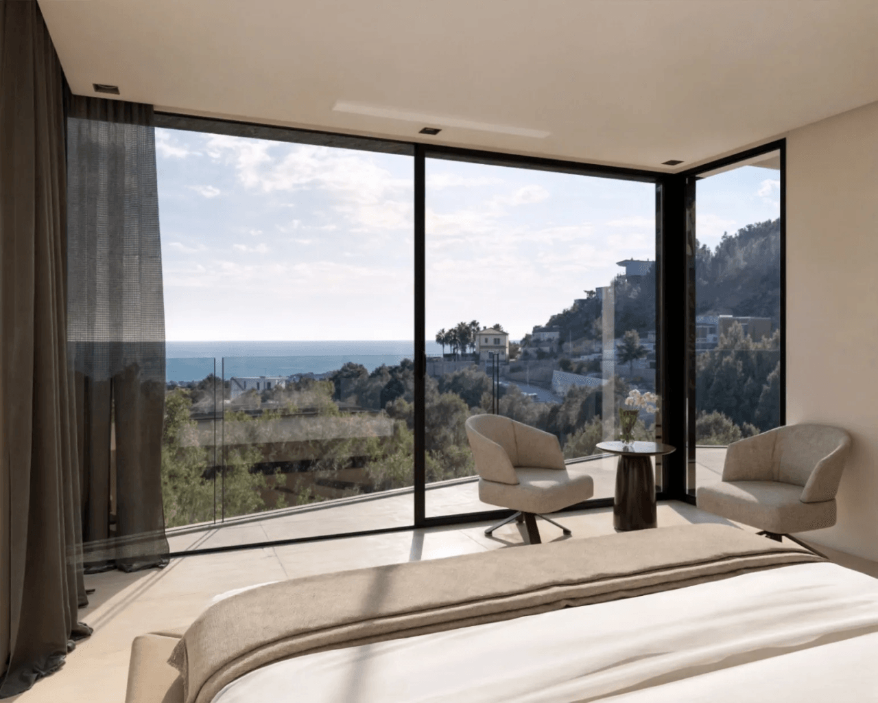 Villa de nueva construcción con licencia de obra y vistas al mar en Racó del Galeno, Benissa