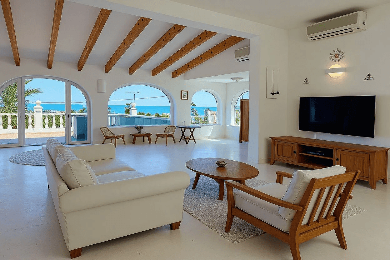 Villa con apartamento de invitados y vistas al mar en Dénia