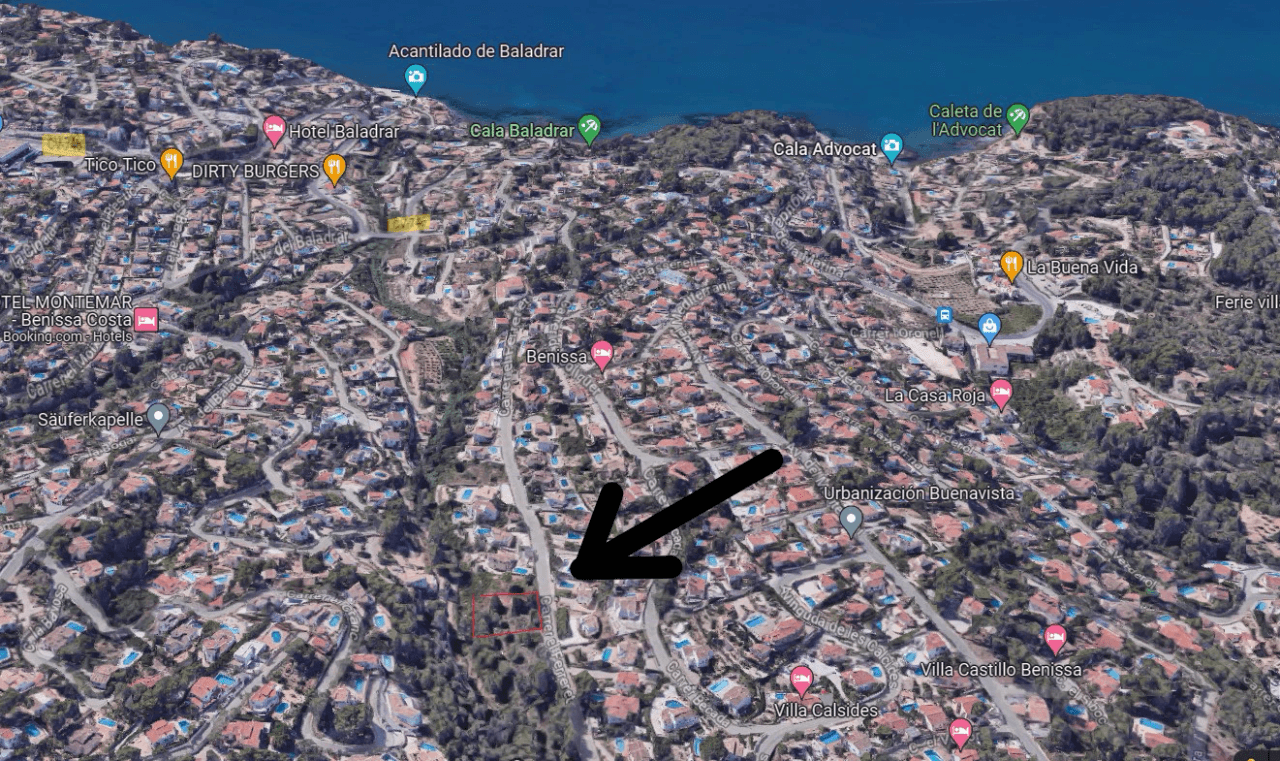 4295BEN Parcela en venta a 800 m de la playa de Benissa
