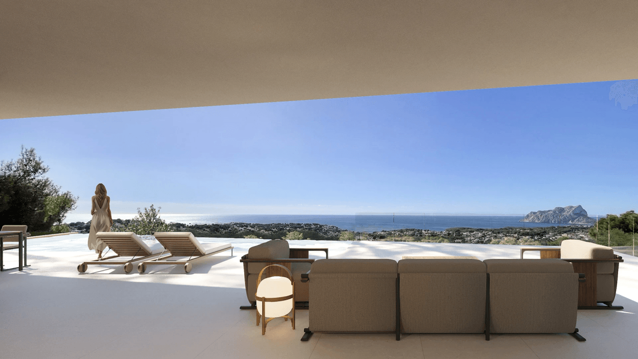 4652BEN Proyecto de villa de lujo con vistas panorámicas al mar en venta en Benissa