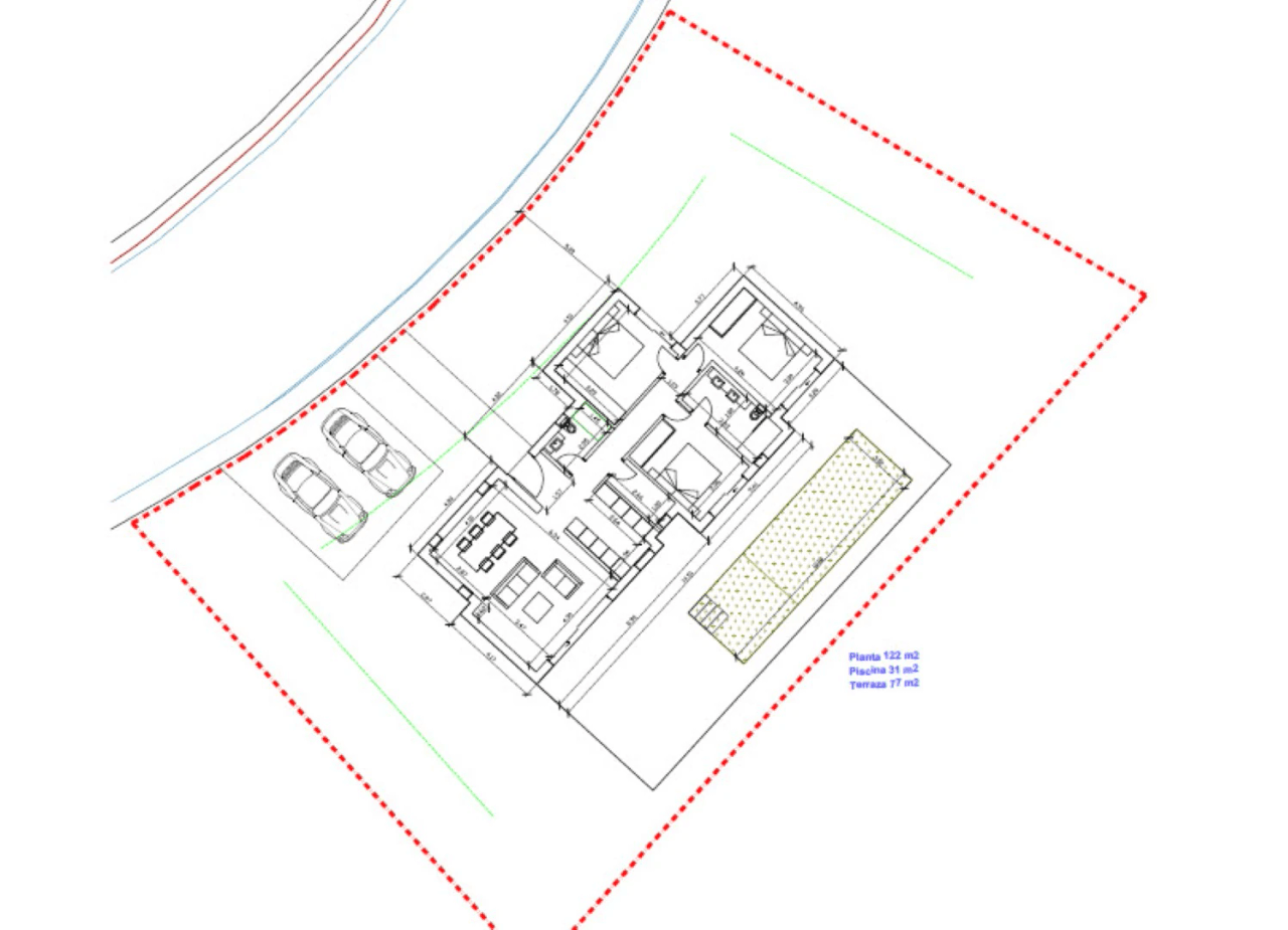 3578PED Moderno chalet de planta baja de nueva construcción en venta en Pedreguer