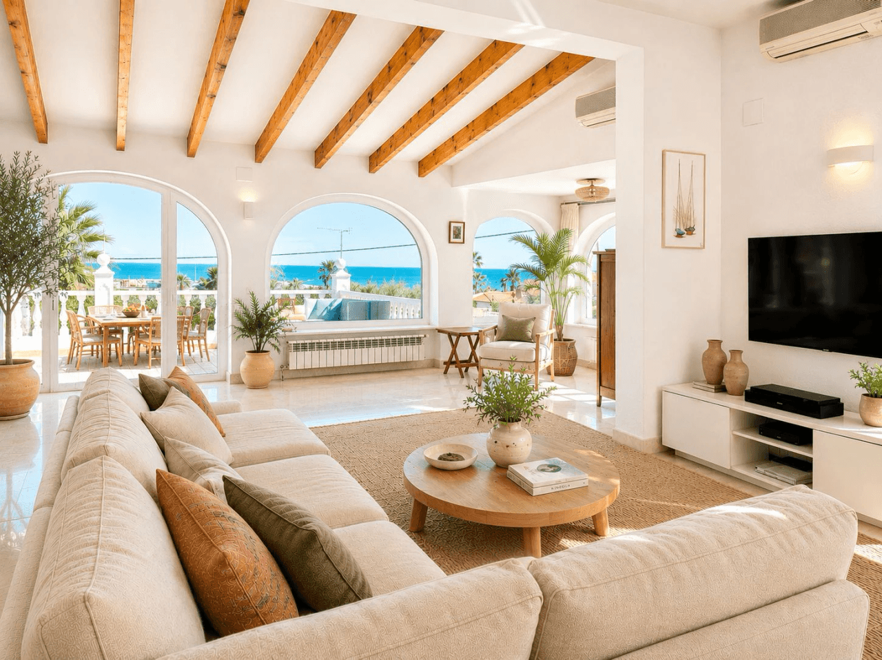 Villa con apartamento de invitados y vistas al mar en Dénia